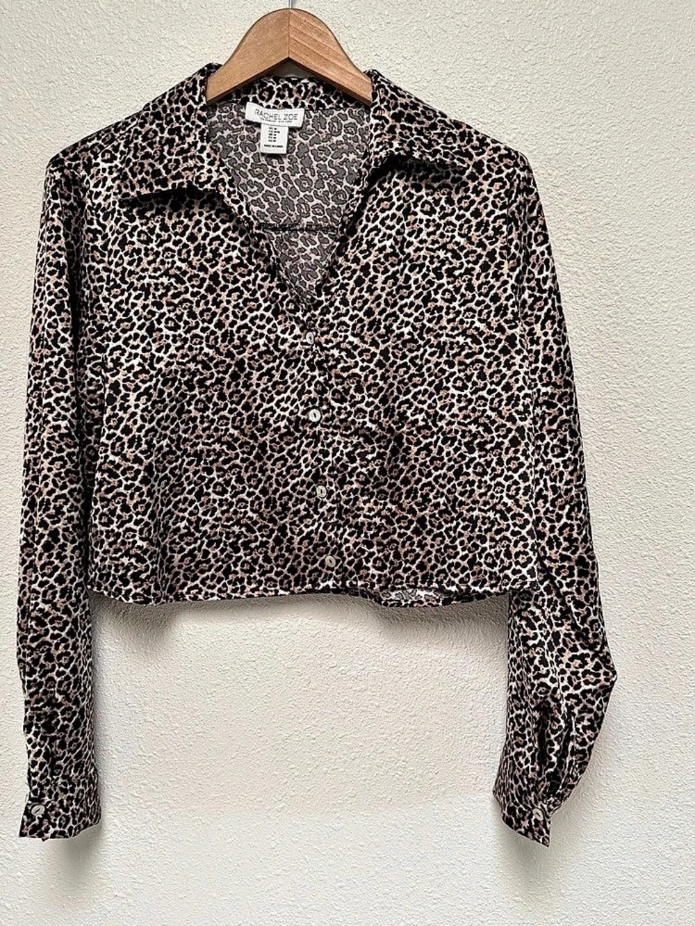 Rachel Zoe Leopard Print Cropped Jacket Size Medium Like New